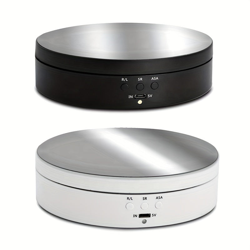 Electric Rotating Display Stand Turntable with Mirror Top, USB Powered, 5V Operating Voltage, 3 Speeds, Jewelry Display Holder, 6.6lbs Capacity