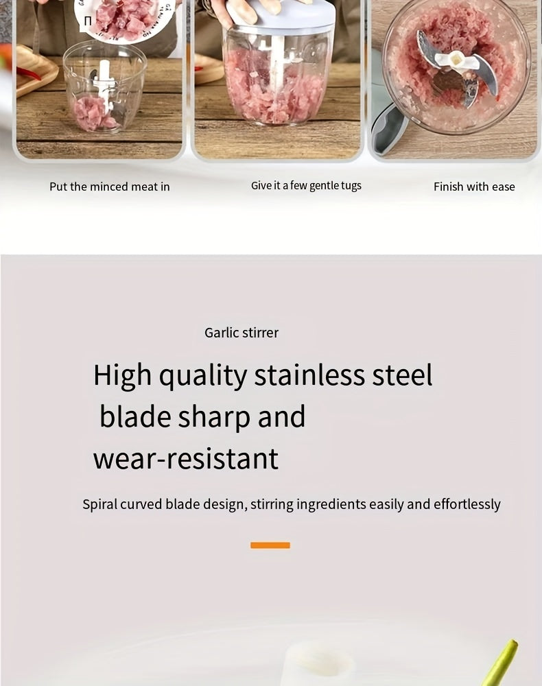 1, vegetable cutter, multifunctional garlic masher, garlic grinder, garlic masher, vegetable cutter, creative fruit masher, manual garlic masher, kitchen supplies, kitchen gadgets, 500/900ml