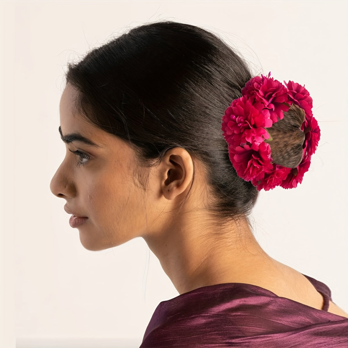 Spring-Summer New Solid Color Faux Fabric Flower Hair Tie Suitable for Beach Hawaii Vacation Everyday Hairstyle Headband Party Holiday Gift