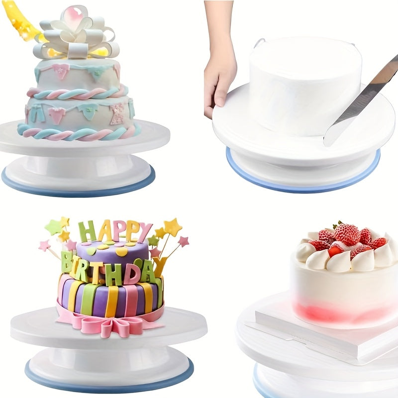 Cake Turntable, Cake Decoration Supplies, with Rotatable Cake Stand Turntable, Smooth Rotatable Cake Turntable Stand, Cake Decoration Kit Display Stand Baking Tool Accessories, Cake Decorating Kit, Cake Decorating Bag, Cake B