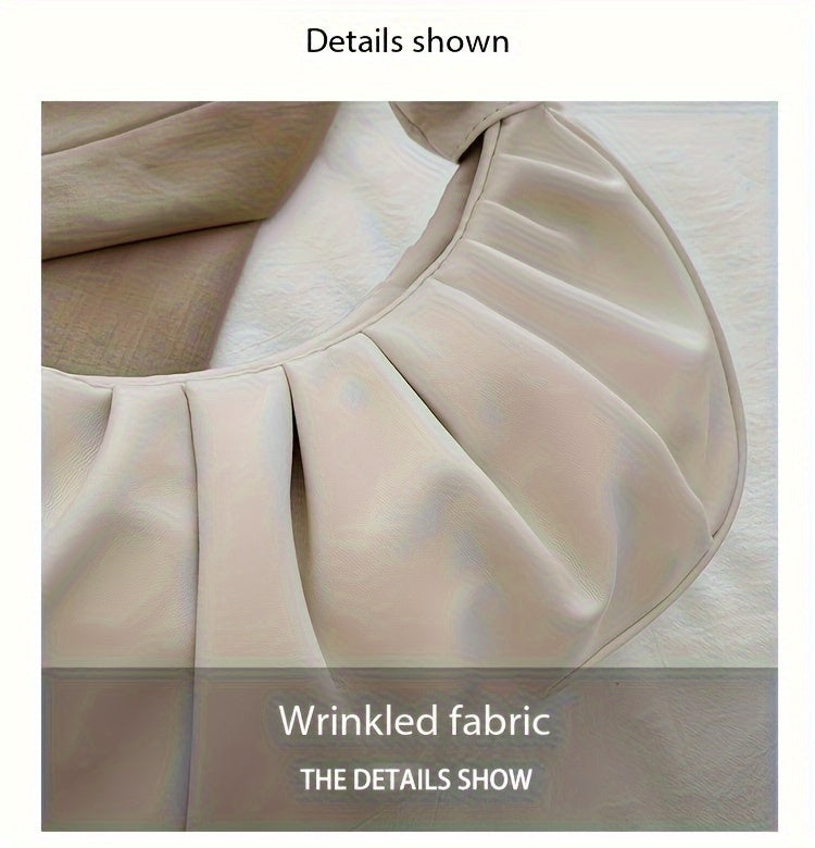 Structured Small Handbag with Ruffled Bow & Snap Button Closure