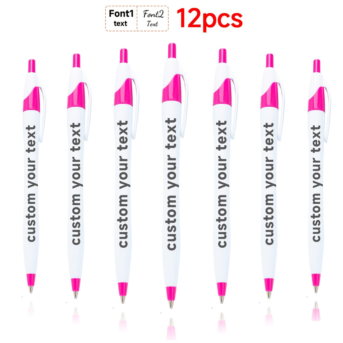 30pcs/50pcs/12pcs 50/30/12pcs Ballpoint Pens, Customizable with Inspirational Quotes, Names, And Logos. Colorful, Smooth Writing Ballpoint Pens with Black Ink for Christmas And Back-To-School Gifts.