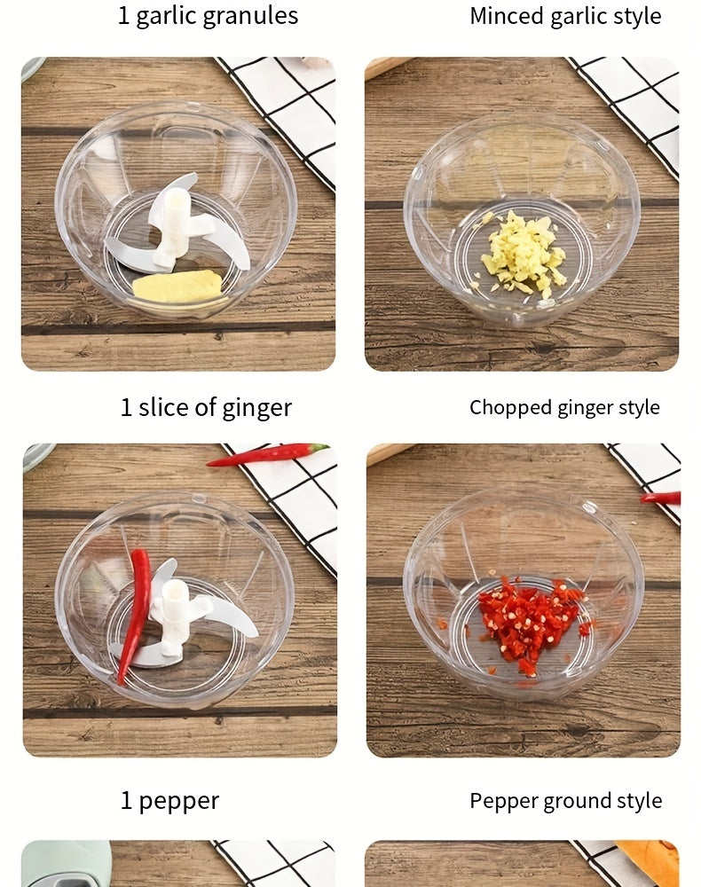 1, vegetable cutter, multifunctional garlic masher, garlic grinder, garlic masher, vegetable cutter, creative fruit masher, manual garlic masher, kitchen supplies, kitchen gadgets, 500/900ml