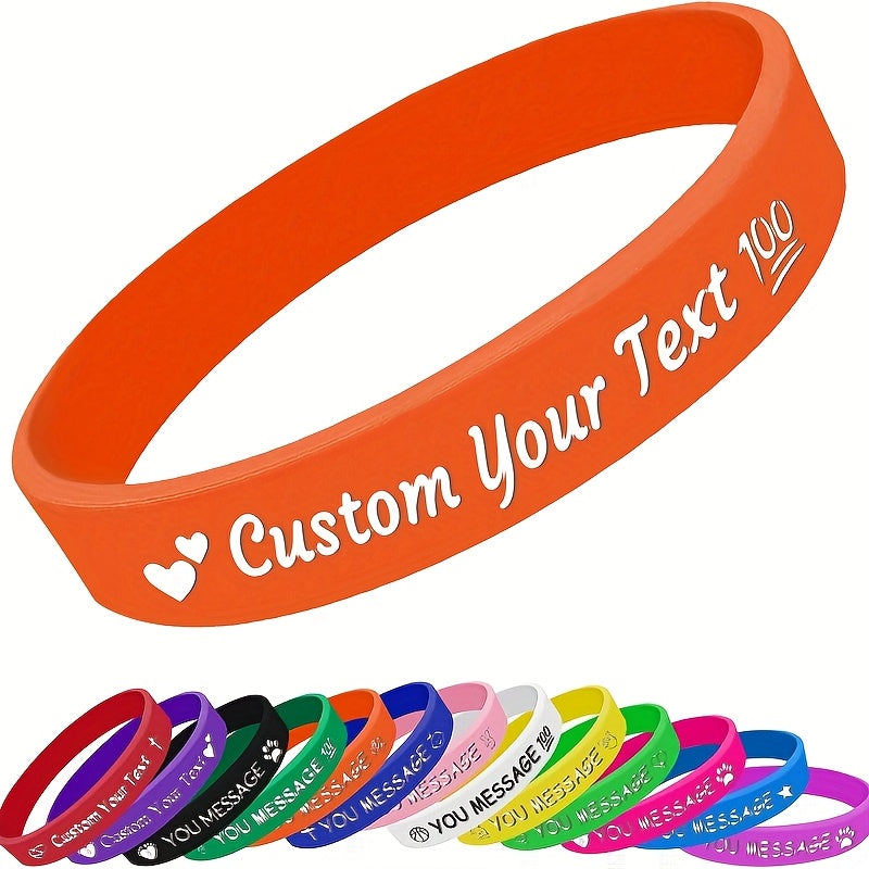 New Hot Deal 25pcs Silicone Bracelets with Heart Pattern, Create Your Own Design, Unisex for Holidays or Daily Use, Lightweight Wristbands Suitable for Weddings, Birthdays, Corporate Events, Christmas, Earth Day - Inspiration