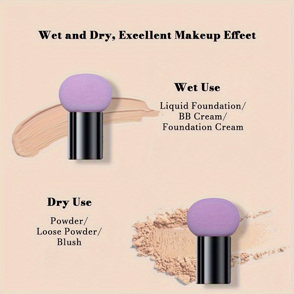2pcs Handle Mushroom Makeup Sponge Portable Makeup Powder Puff Suitable for Wet and Dry Use Face Mushroom Head Makeup Sponge Foundation Makeup Sponge Powder Puff Beauty Tool Smooth Sponge