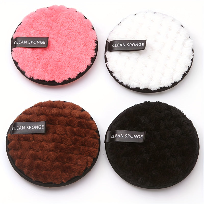 4-Pack Soft Microfiber Face Pads, Reusable Dual-Sided Extraction Pads for Gentle Facial Cleansing and Makeup Application, Daily Face Washing Facial Cleanser