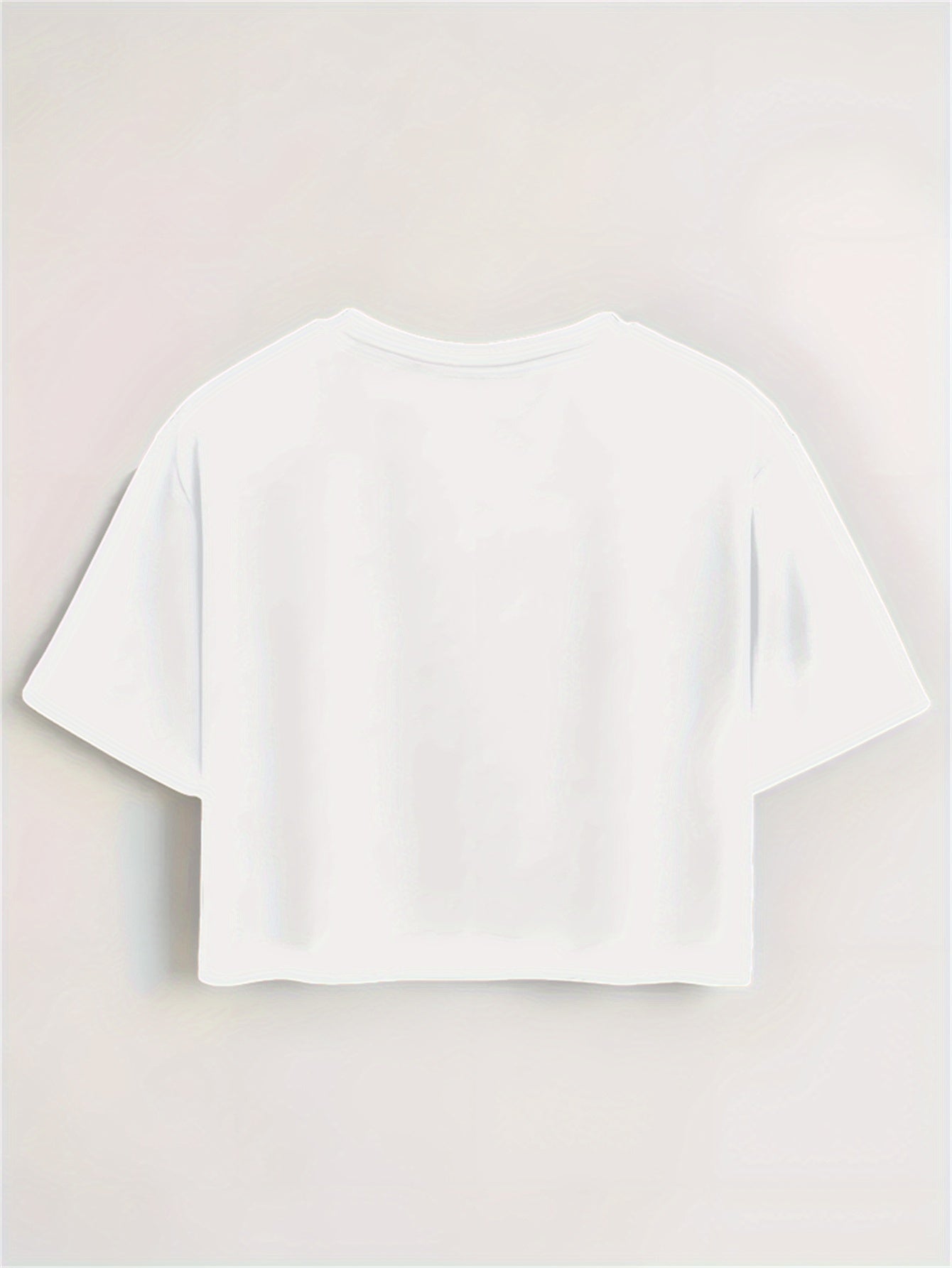 Women'S Red Heart & Butterfly Print Crop Top T-Shirt - Casual Round Neck Short Sleeve, Lightweight Polyester, Machine Washable, Spring/Summer Fashion Essential, Versatile Streetwear, Butterfly Shirt