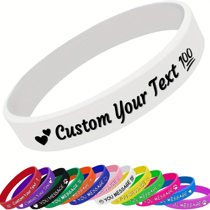 New Hot Deal 25pcs Silicone Bracelets with Heart Pattern, Create Your Own Design, Unisex for Holidays or Daily Use, Lightweight Wristbands Suitable for Weddings, Birthdays, Corporate Events, Christmas, Earth Day - Inspiration