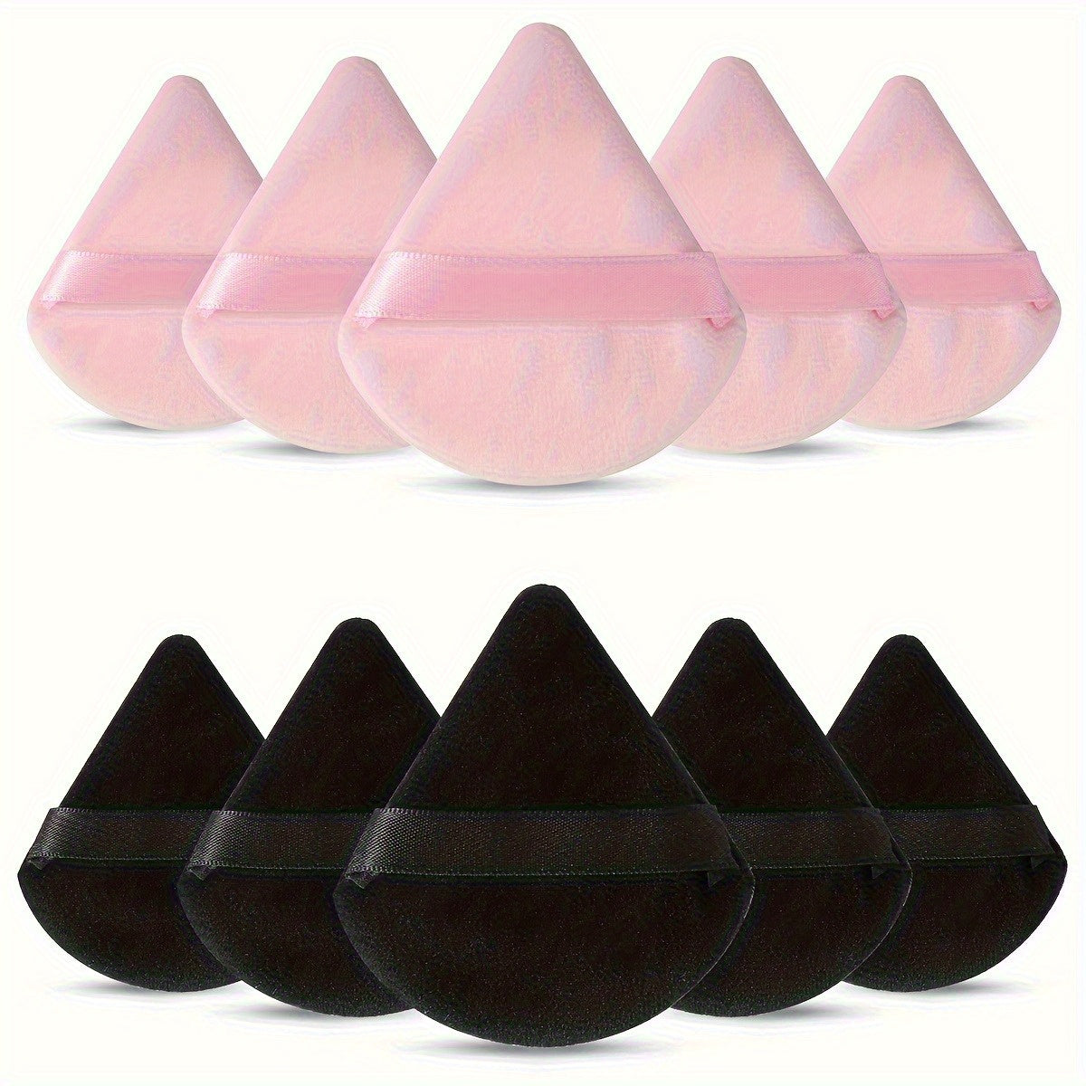 11/25pcs Reusable Triangular Makeup Sponges & Beauty Blenders - Soft Plush, Fragrance-Free, 3 Colors (Black/White/Pink) for Foundation, Powder, Blush - Gentle on Normal Light Beige, Face & Body Use, Makeup Sponges for Blendin
