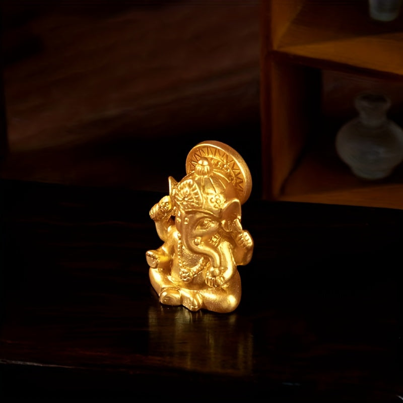 1pc Golden Elephant Trunk God Ornament Elephant Head God Ornament Elephant Trunk God Mini Small Ornament Southeast Asia India Thailand Elephant Head God Small Ornament Home Small Ornament Decoration