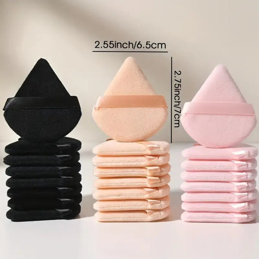 11/25pcs Reusable Triangular Makeup Sponges & Beauty Blenders - Soft Plush, Fragrance-Free, 3 Colors (Black/White/Pink) for Foundation, Powder, Blush - Gentle on Normal Light Beige, Face & Body Use, Makeup Sponges for Blendin