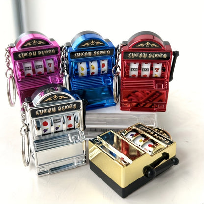 Funky Style Slot Machine Keychain, Novelty Plastic Mobile Phone Pendant, Creative Bag Charm, Unique Accessory for Gaming Enthusiasts