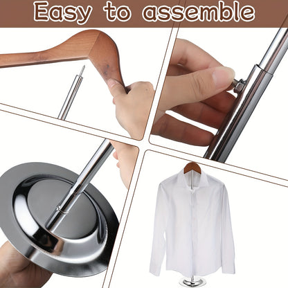 1pc Adjustable Metal T-Shirt Display Stand - Flexible Shoulder Rack for Adults, Portable Clothing Hanger for Vendors, Steaming Clothes Holder for Retail and Home Use, Retail Clothing Display | Modern Clothing Rack | Durable M