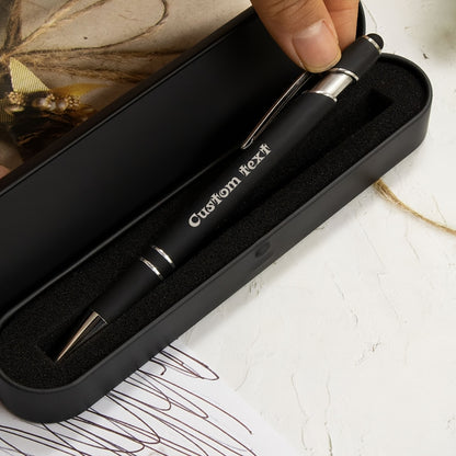 Aurora Pen C1 - Custom Ballpoint Pen - with Name And Gift Box, Personalized Teacher Pen, Customizable Gel Pen, Can Be Personalized with Text, Birthday Gift, Teacher'S Day Gift, Black, for Friends, Couples, Family, Office.