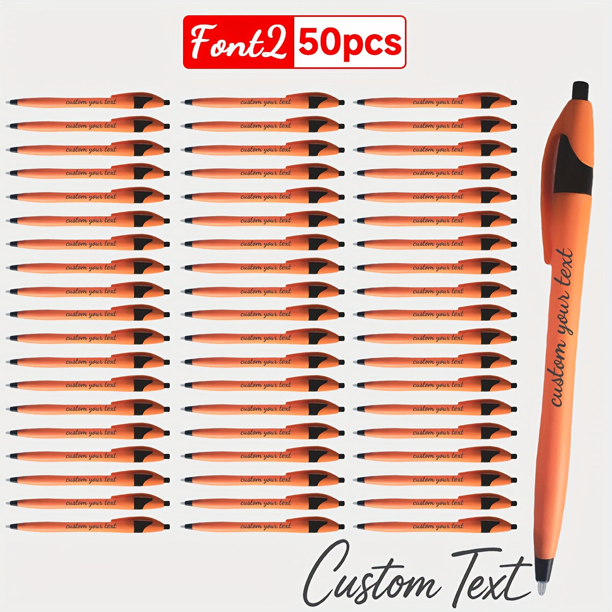 30pcs/50pcs/12pcs 50/30/12pcs Ballpoint Pens, Customizable with Inspirational Quotes, Names, And Logos. Colorful, Smooth Writing Ballpoint Pens with Black Ink for Christmas And Back-To-School Gifts.