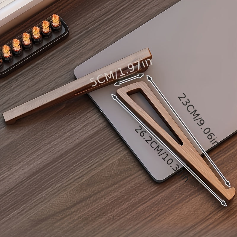 Ergonomic Bamboo Laptop Stand with Wooden Shelf - Portable Reading & Study Desk for Books, Tablets, and Laptops, Retro Style Office Accessory, Laptop Stand for Desk, Durable Construction