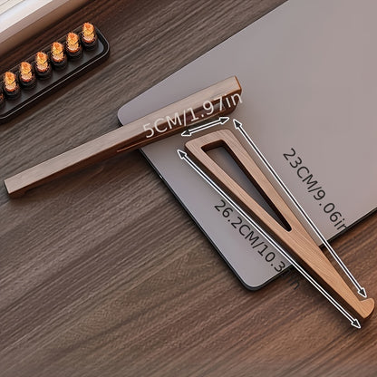 Ergonomic Bamboo Laptop Stand with Wooden Shelf - Portable Reading & Study Desk for Books, Tablets, and Laptops, Retro Style Office Accessory, Laptop Stand for Desk, Durable Construction