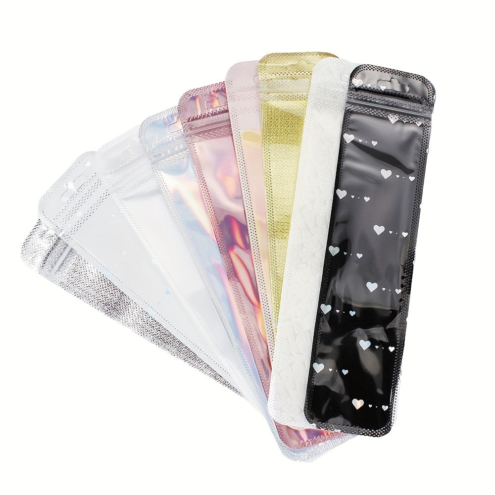 50pcs Transparent Plastic Ziplock Bags, Jewelry Display Packaging Bags for Jewelry Packaging, Pen Display Thickened Long Ziplock Bags