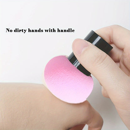 2pcs Handle Mushroom Makeup Sponge Portable Makeup Powder Puff Suitable for Wet and Dry Use Face Mushroom Head Makeup Sponge Foundation Makeup Sponge Powder Puff Beauty Tool Smooth Sponge