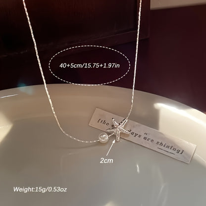 1pc Simple Starfish Necklace for Women, Unique Design Sense, Versatile and Exquisite Star Accessory