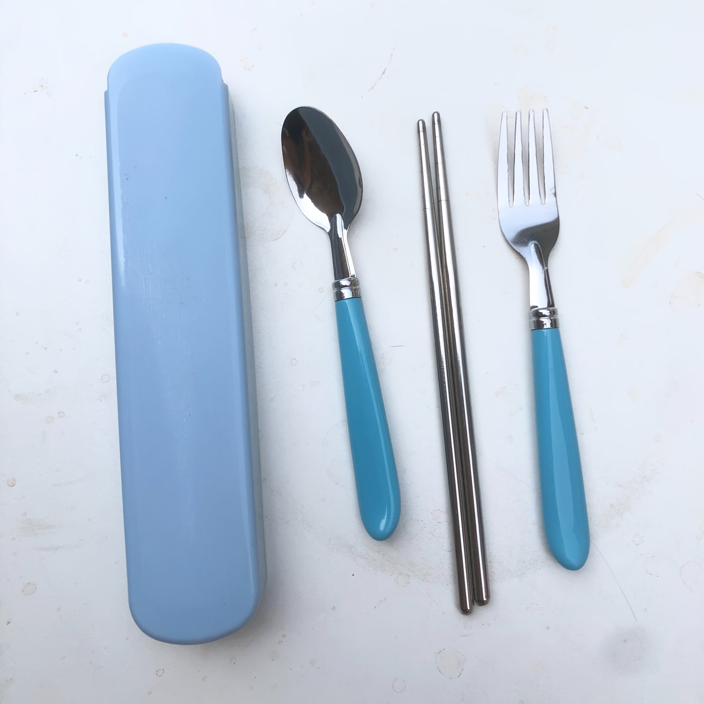 Stainless Steel Cutlery Set with Portable Storage Box - Durable Polished Finish, Includes Spoon, Fork, and Chopsticks, Ideal for Camping and Everyday Use, Camping Essentials|Sleek Cutlery Set|Durable Cutlery, Camping Utensils