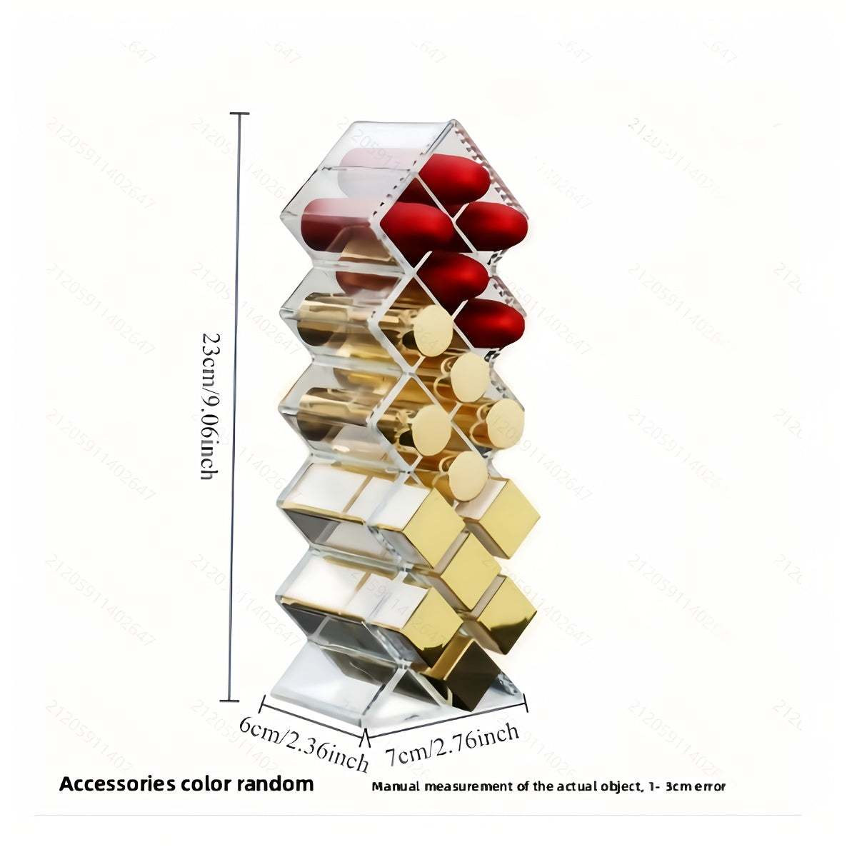 16-Compartment Transparent Lipstick Organizer - Durable Plastic Makeup Storage Box for Vanity or Bathroom Counter, Lightweight & Portable, No Power Needed, Vanity Accessories