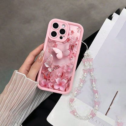 Creative Phone Case with a Pink High Bamboo Design And Strap, Compatible with for iphone Models 11, 12, 13, 14, 11 Pro Max, 12 Pro Max, 13 Pro Max, 14 Pro Max, XR, 15, 15 Pro, 15 Pro Max, 16, 16 Pro, And 16 Pro Max.