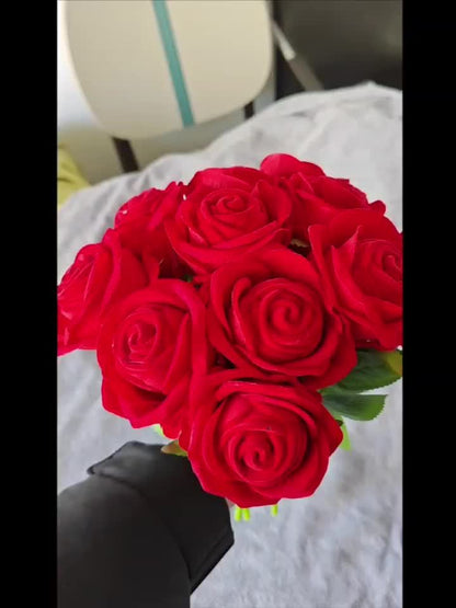 Velvet Rose Ring Box with Green Leaf Accents - Perfect for Valentine'S Day, Mother'S Day, Qixi Festival, and Special Occasions like Weddings, Engagements, and Proposals, Valentine'S Day Gift | Romantic Gift | Velvet Rose Ring