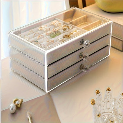 Cosmetic Storage Box - Single-Layer Acrylic Jewelry Storage Box with Drawers