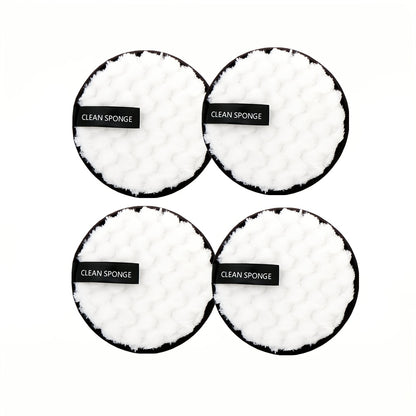 4-Pack Soft Microfiber Face Pads, Reusable Dual-Sided Extraction Pads for Gentle Facial Cleansing and Makeup Application, Daily Face Washing Facial Cleanser