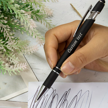 Aurora Pen C1 - Custom Ballpoint Pen - with Name And Gift Box, Personalized Teacher Pen, Customizable Gel Pen, Can Be Personalized with Text, Birthday Gift, Teacher'S Day Gift, Black, for Friends, Couples, Family, Office.