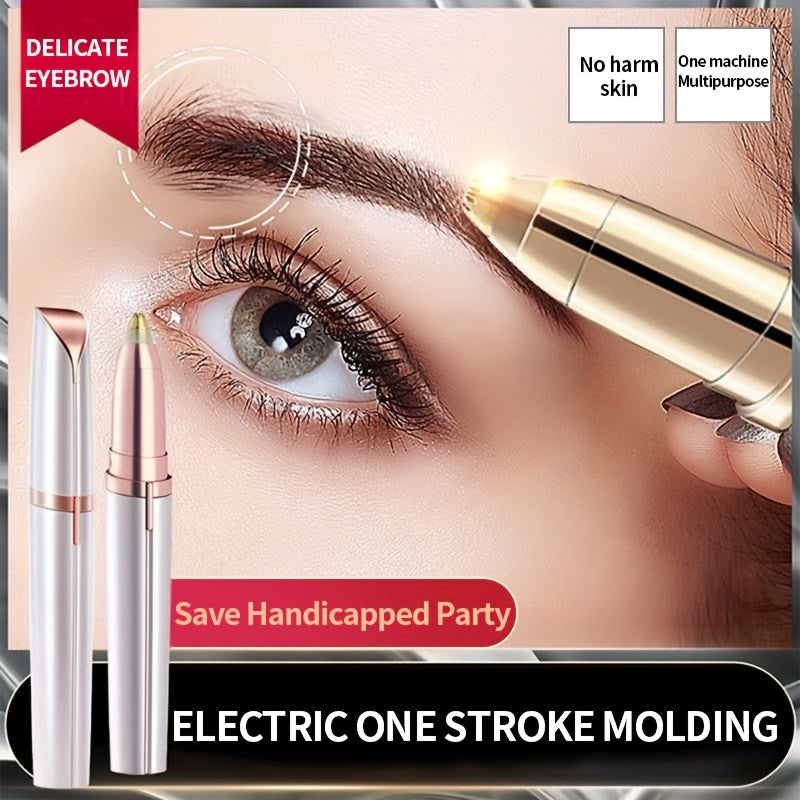 USB Rechargeable Electric Eyebrow Trimmer & Hair Remover Pen - Automatic One-Touch Operation, Stainless Steel Blade, USB-Powered with Lithium Battery, Portable & Lightweight Design for Men & Women, Facial & Body Grooming, Men