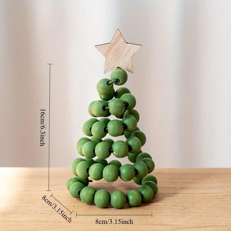 New Christmas Decoration Creative Nordic Style Wooden Christmas Tree Ornaments Desktop Display, Suitable for 4 Seasons