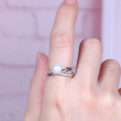 A Delicate Freshwater Pearl Ring With A Japanese And Korean Style