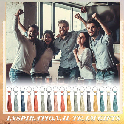 30 Pcs Inspirational Silicone Keychain Set – Employee Appreciation & Team Motivational Quotes – Durable Plastic & Metal Key Rings for Coworkers and Staff Gifts