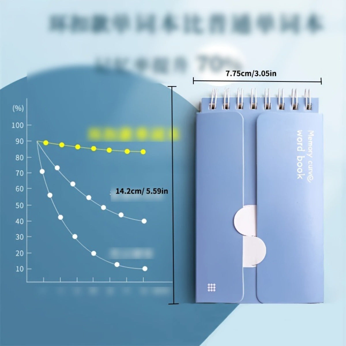 1pc Portable Vocabulary Memorization Notebook - Silent Writing Cover-Up Feature, Paper Material, No Feathers, College Ruled, Suitable for Ages 14+ - Pocket-Sized English/Japanese Language Learning Aid