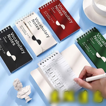 1pc Portable Vocabulary Memorization Notebook - Silent Writing Cover-Up Feature, Paper Material, No Feathers, College Ruled, Suitable for Ages 14+ - Pocket-Sized English/Japanese Language Learning Aid