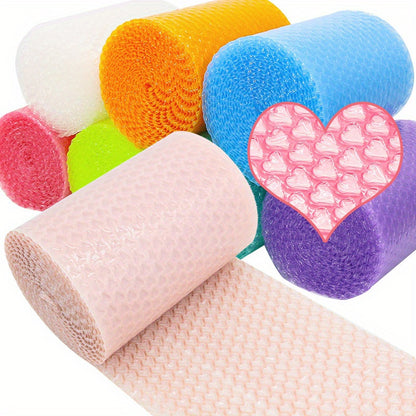 1-Pack Heart-Shaped Plastic Protective Packaging Roll - Enhanced Cushion Foam for Safe Mailing, 500cm/196.85in