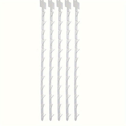 12pcs Heavy-Duty Stainless Steel Hanging Display Strips with Built-In Hooks - No Labels Needed, Curved Retail Hooks for Store Showcase - Space-Saving Vertical Organizer for Treats, Merchandise, Jewelry & Accessories - Durable