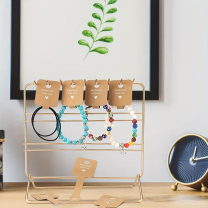 100pcs Self-Adhesive Jewelry Display Cards with Sturdy Clips - Perfect for Bracelets, Necklaces, Hair Ties, Keychains & More - Ideal Small Business Packaging Supplies