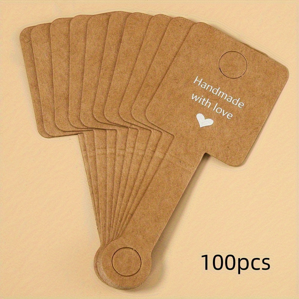 100pcs Self-Adhesive Jewelry Display Cards with Sturdy Clips - Perfect for Bracelets, Necklaces, Hair Ties, Keychains & More - Ideal Small Business Packaging Supplies