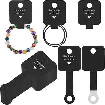 100pcs Self-Adhesive Jewelry Display Cards with Sturdy Clips - Perfect for Bracelets, Necklaces, Hair Ties, Keychains & More - Ideal Small Business Packaging Supplies