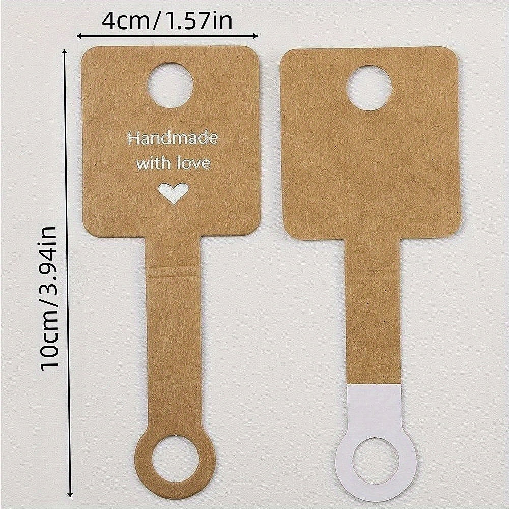 100pcs Self-Adhesive Jewelry Display Cards with Sturdy Clips - Perfect for Bracelets, Necklaces, Hair Ties, Keychains & More - Ideal Small Business Packaging Supplies