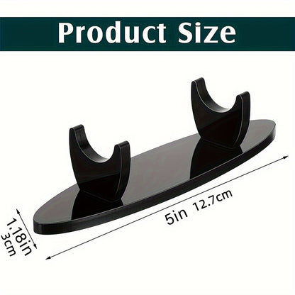 1pc Modern Curved Pen & Brush Holder - Heavy-Duty Acrylic Desk Organizer with Black Glossy Finish, Elegant Curved Design with Golden-Finish Legs - Sturdy Base for Office Supplies, Makeup Brushes, Painting Brushes Display - Sp