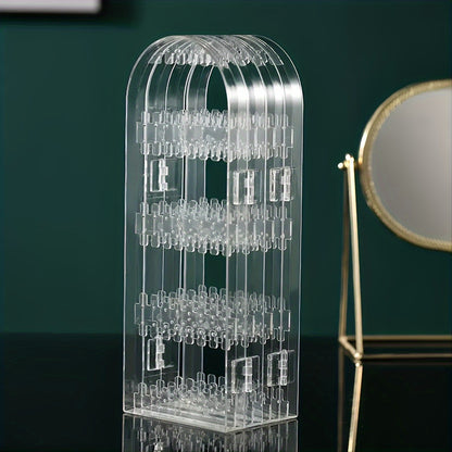 240-Hole Clear Acrylic Earring Display Stand - Large Capacity Jewelry Organizer for Studs, Hoops & Dangling Earrings, Transparent Plastic Design for Small Businesses, Shops & Retailers, Jewelry Display, Jewelry Towers
