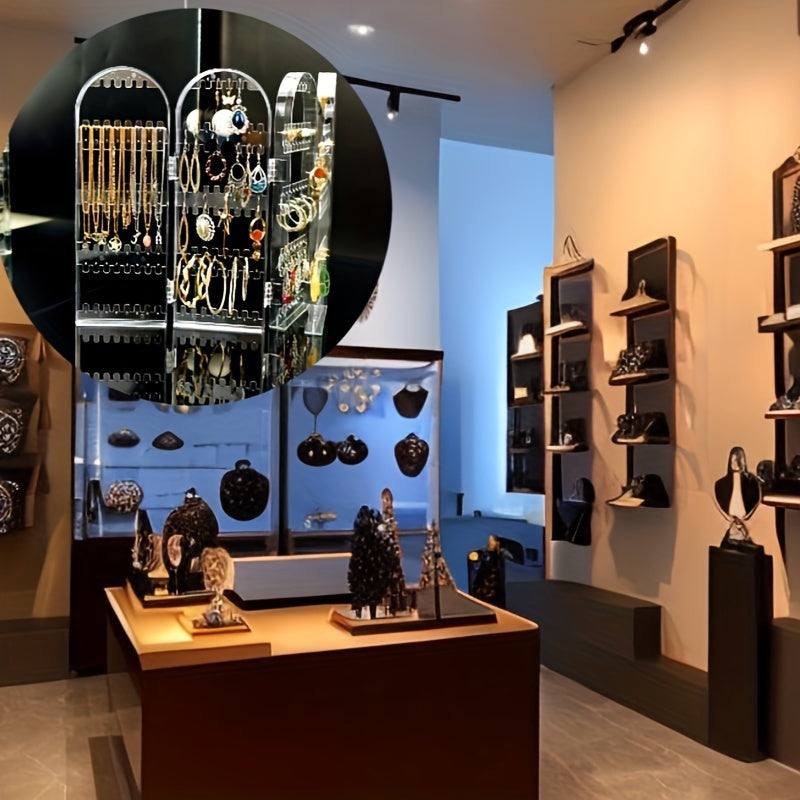 240-Hole Clear Acrylic Earring Display Stand - Large Capacity Jewelry Organizer for Studs, Hoops & Dangling Earrings, Transparent Plastic Design for Small Businesses, Shops & Retailers, Jewelry Display, Jewelry Towers