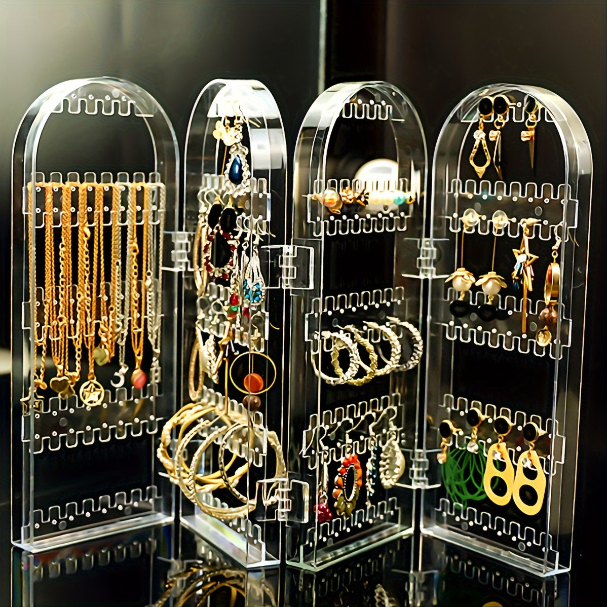 240-Hole Clear Acrylic Earring Display Stand - Large Capacity Jewelry Organizer for Studs, Hoops & Dangling Earrings, Transparent Plastic Design for Small Businesses, Shops & Retailers, Jewelry Display, Jewelry Towers