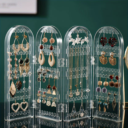 240-Hole Clear Acrylic Earring Display Stand - Large Capacity Jewelry Organizer for Studs, Hoops & Dangling Earrings, Transparent Plastic Design for Small Businesses, Shops & Retailers, Jewelry Display, Jewelry Towers