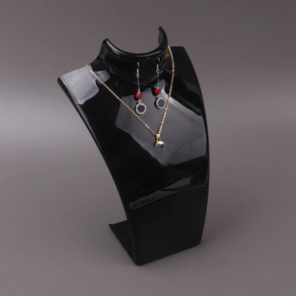 1pc Jewelry Display Fashion Model Necklace Mannequin Pendant Earring Showing Stand Plastic Jewellry Bust Cases, Jewelry Towers