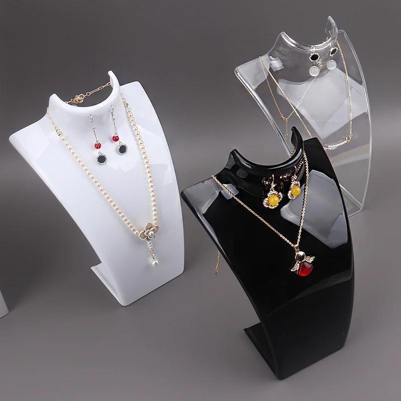 1pc Jewelry Display Fashion Model Necklace Mannequin Pendant Earring Showing Stand Plastic Jewellry Bust Cases, Jewelry Towers
